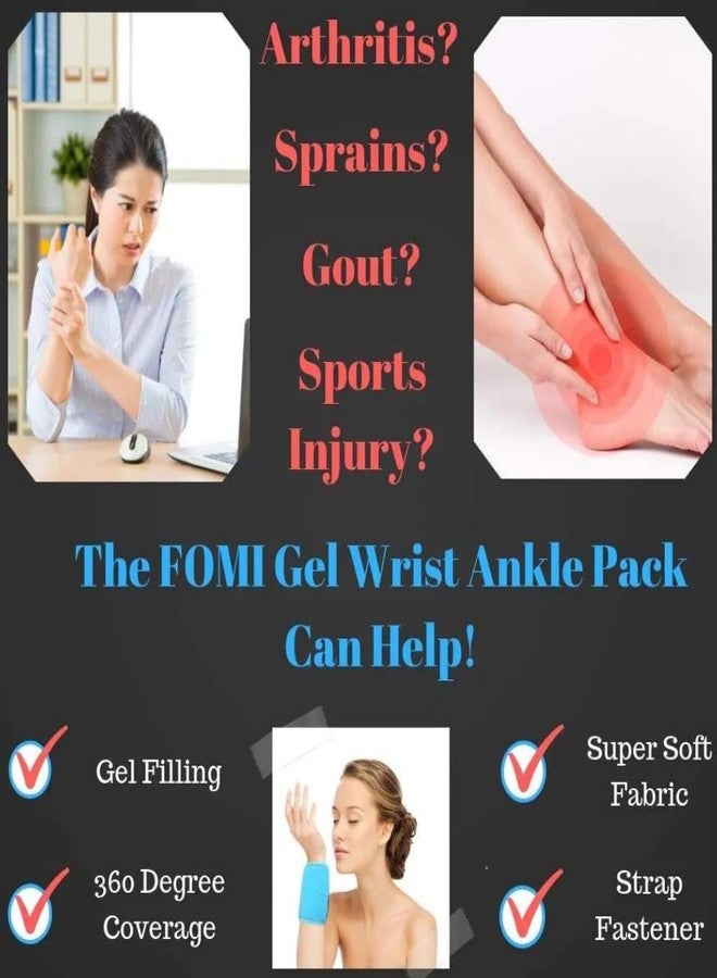 FOMI Hot Cold Wrist and Ankle Ice Wrap | 360 Degree Coverage | Soft Gel Pack for Sports Injuries, Swelling, Bruises, Arthritis, Tendonitis Pain Relief | Compression Sleeve with Strap Fastener - Image 3